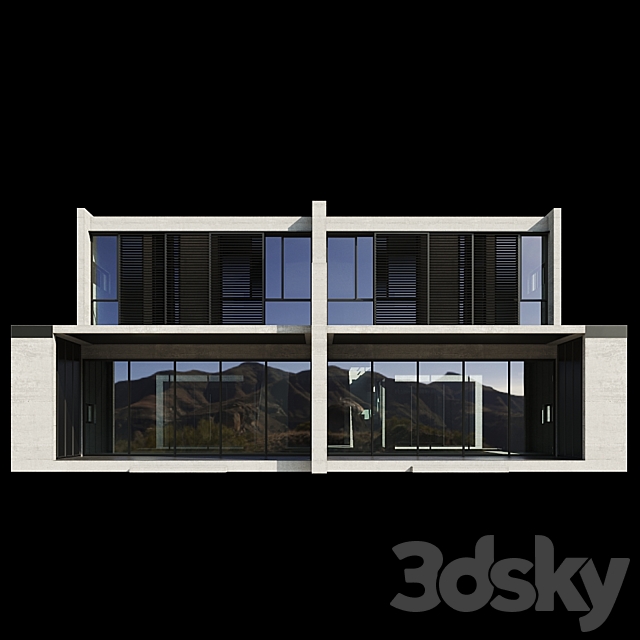 Modern House 03 3DS Max Model - thumbnail 2