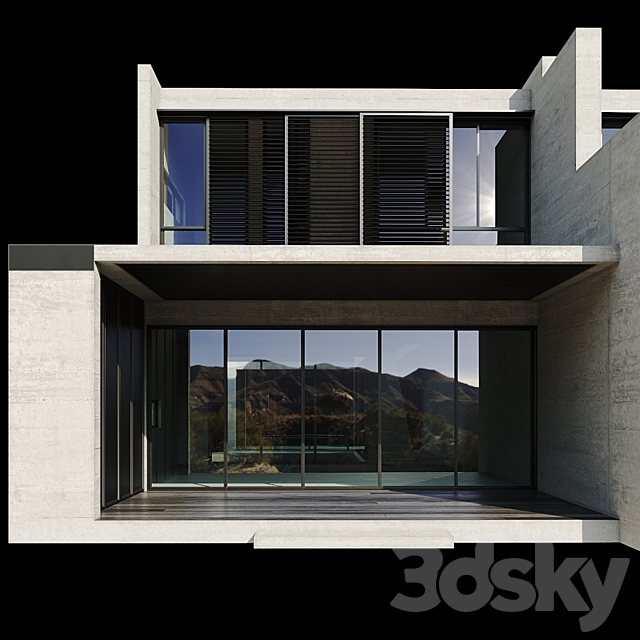 Modern House 03 3DS Max Model - thumbnail 3