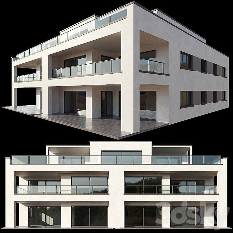 Modern House 04 3DS Max - thumbnail 1