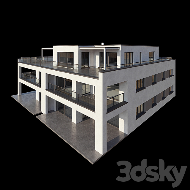 Modern House 04 3DSMax File - thumbnail 3