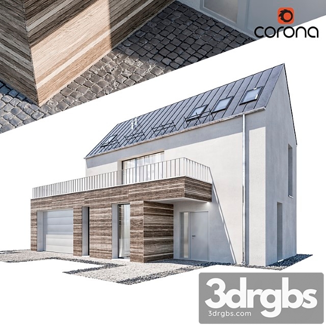 Modern House 13 Night 3dsmax Download - thumbnail 1