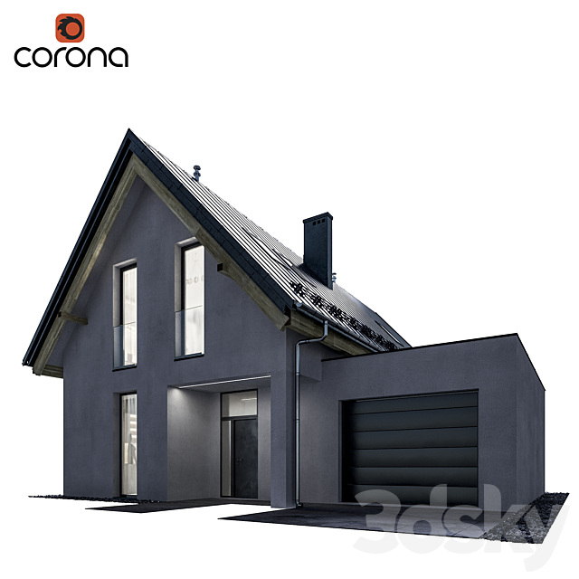 Modern house 14 | night 3DSMax File - thumbnail 2