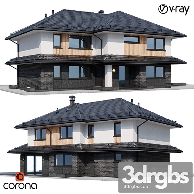 Modern House 24 3dsmax Download - thumbnail 1