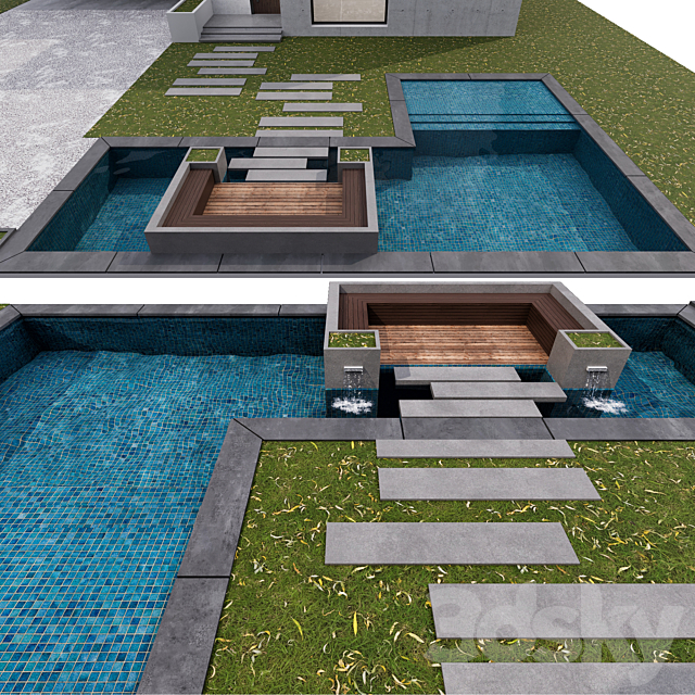 MODERN HOUSE NO14 3DS Max Model - thumbnail 4