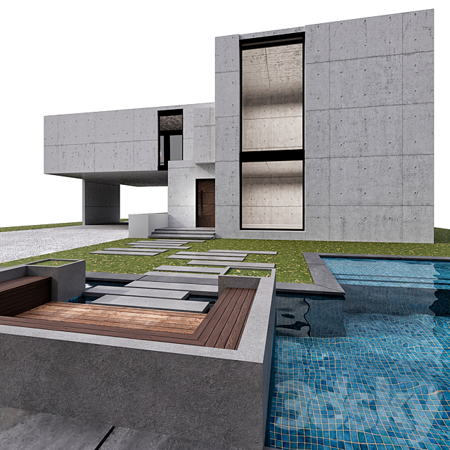 MODERN HOUSE NO14 3DS Max Model - thumbnail 6