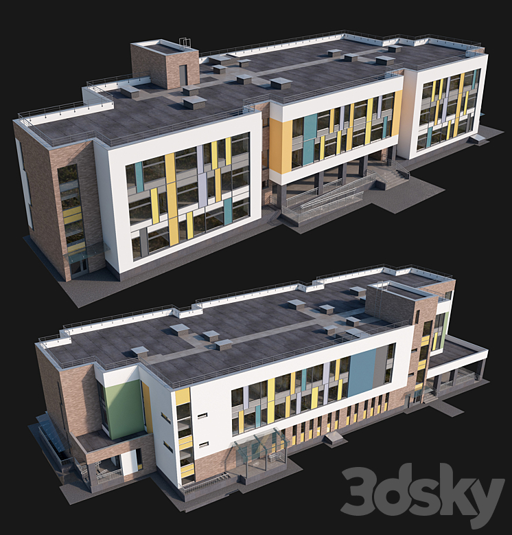 Modern kindergarten 3DS Max - thumbnail 2