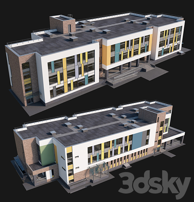 Modern kindergarten 3DSMax File - thumbnail 2