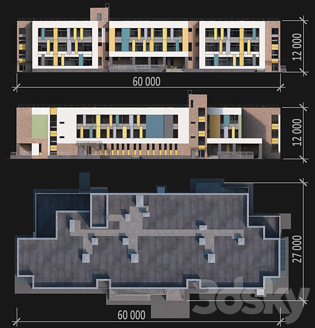 Modern kindergarten 3DSMax File - thumbnail 4