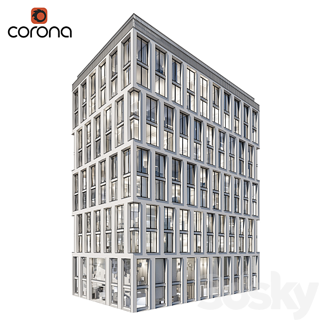 Modern office building 03 3DS Max Model - thumbnail 2