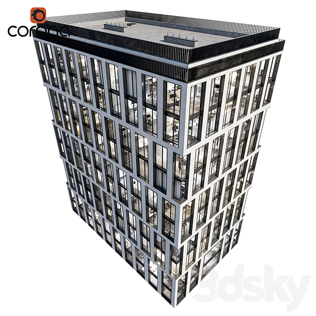 Modern office building 03 3DS Max Model - thumbnail 3