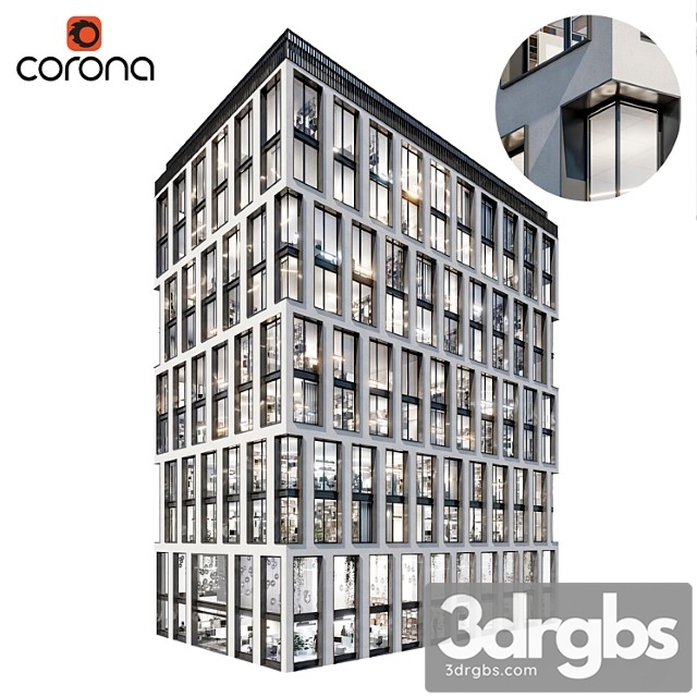 Modern Office Building 03 3dsmax Download - thumbnail 1