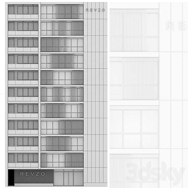 Modern office building No. 5 3DS Max - thumbnail 2