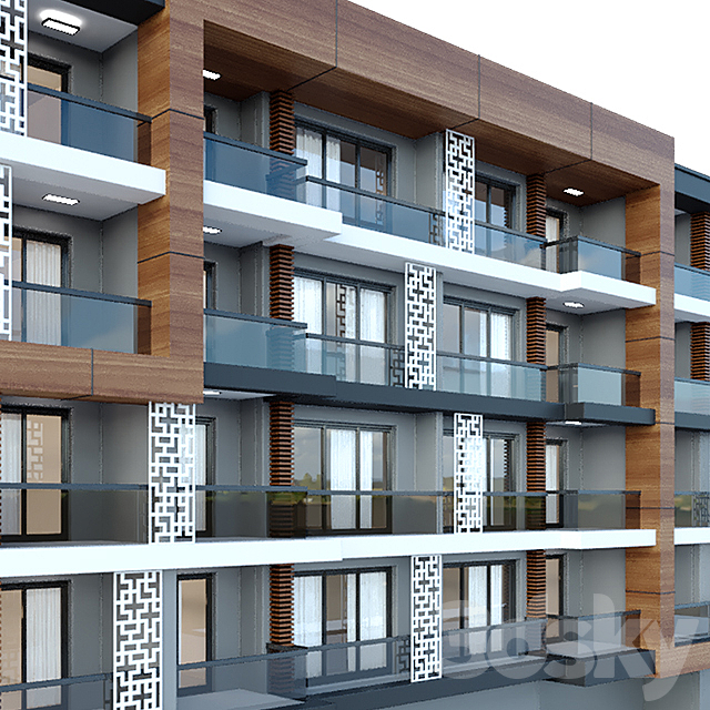 Modern Residential Building 01 3DSMax File - thumbnail 2