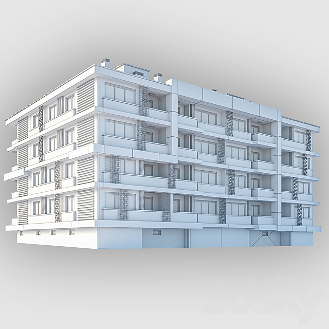 Modern Residential Building 01 3DSMax File - thumbnail 3