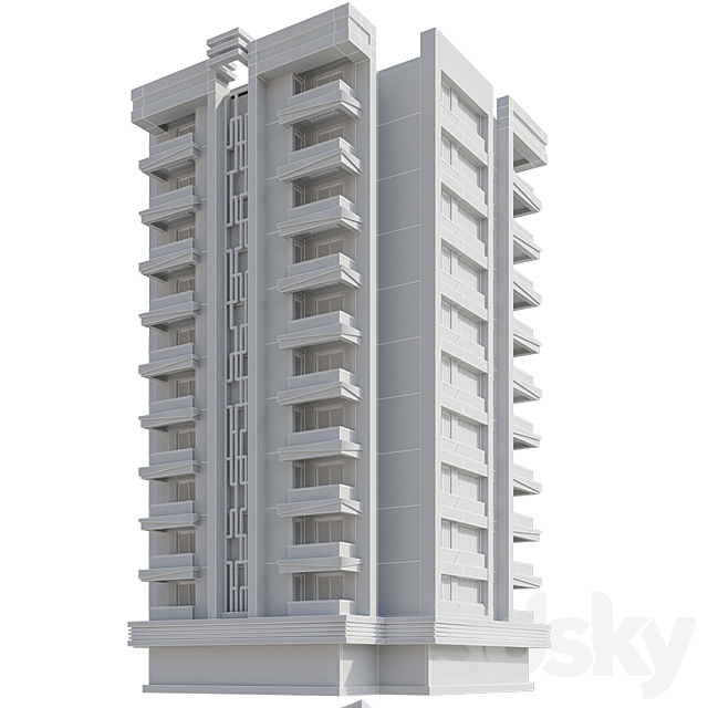 Modern Residential Building 011 3DSMax File - thumbnail 3