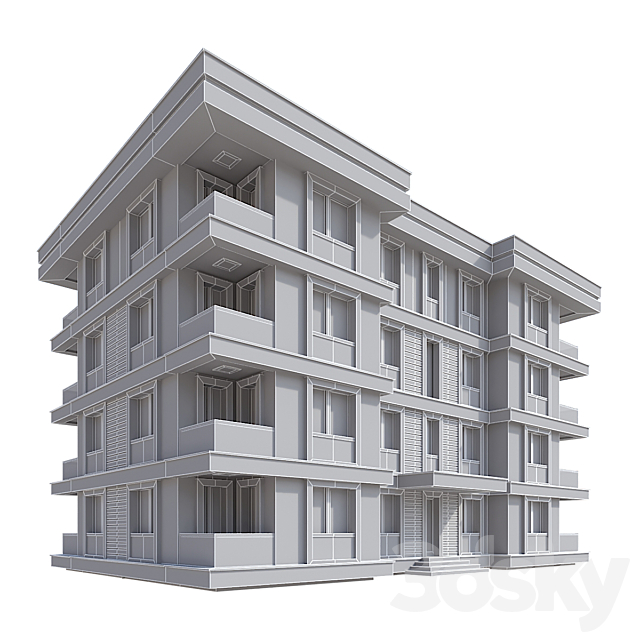 Modern Residential Building 013 3DSMax File - thumbnail 3