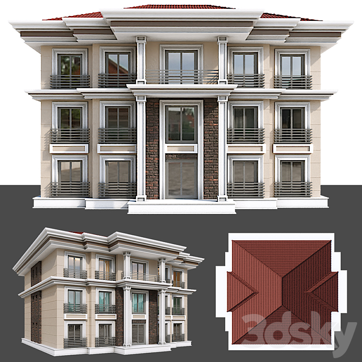 Modern Residential Building 020 3DS Max - thumbnail 2