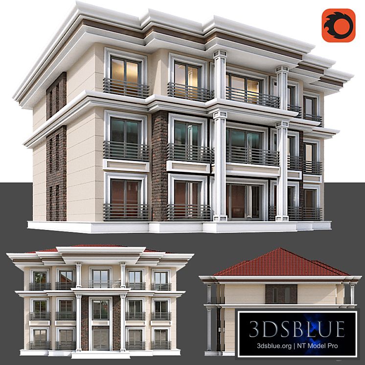 Modern Residential Building 020 3DS Max - thumbnail 3