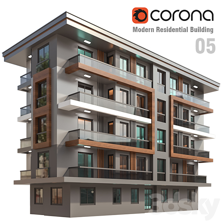 Modern Residential Building 05 3DS Max - thumbnail 1