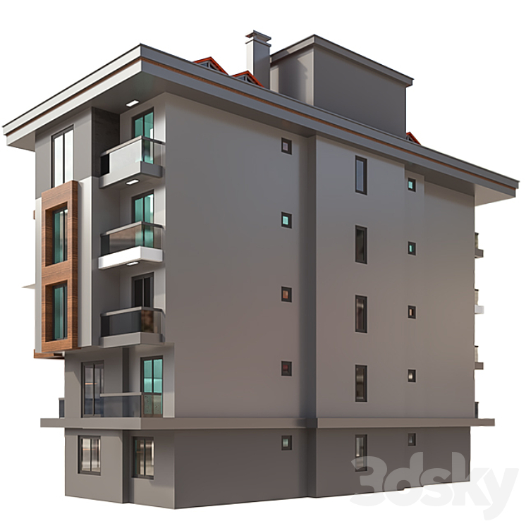 Modern Residential Building 05 3DS Max - thumbnail 2