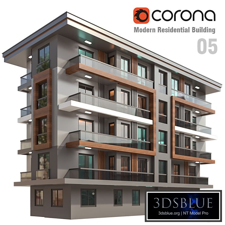 Modern Residential Building 05 3DS Max - thumbnail 3