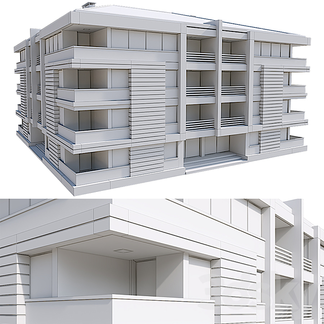 Modern Residential Building 17 3DS Max Model - thumbnail 3