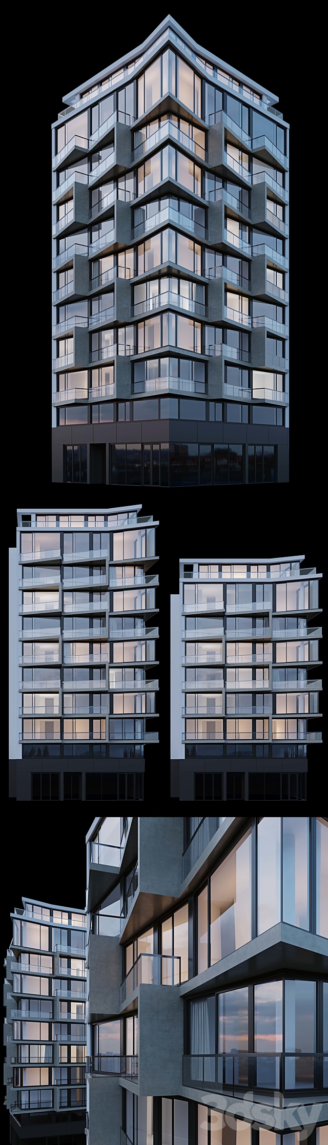 Modern residential building 2 3DSMax File - thumbnail 2