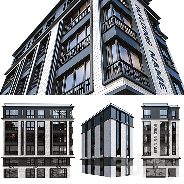 Modern Residential Building 21 3DSMax File - thumbnail 2