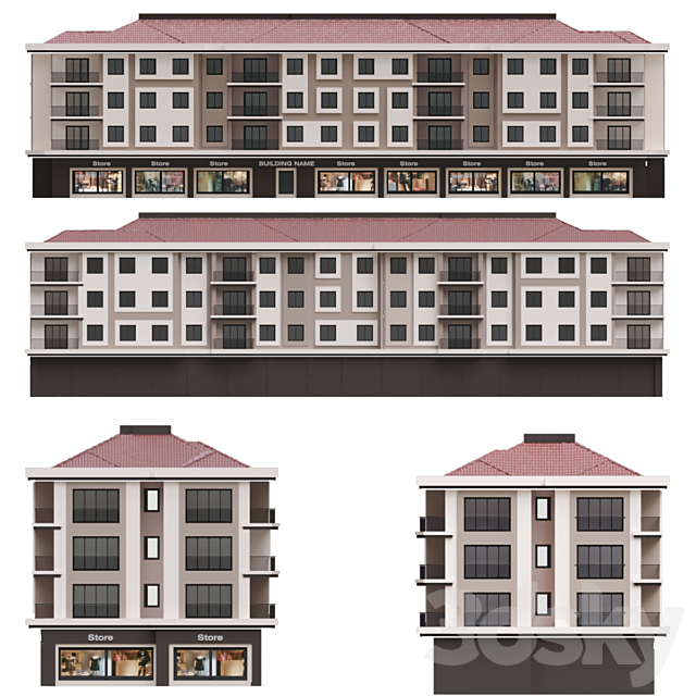 Modern Residential Building 29 3DSMax File - thumbnail 3