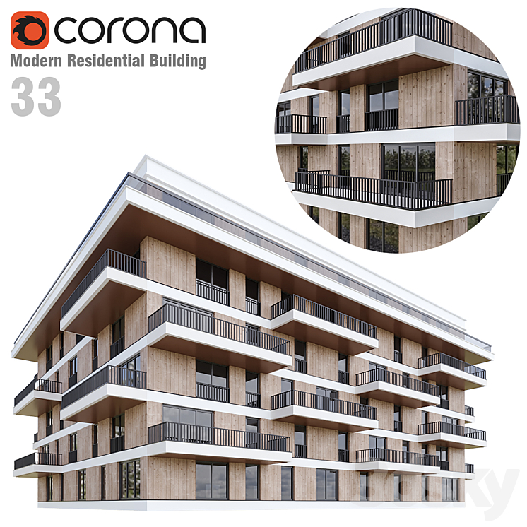 Modern Residential Building 33 3DS Max - thumbnail 1