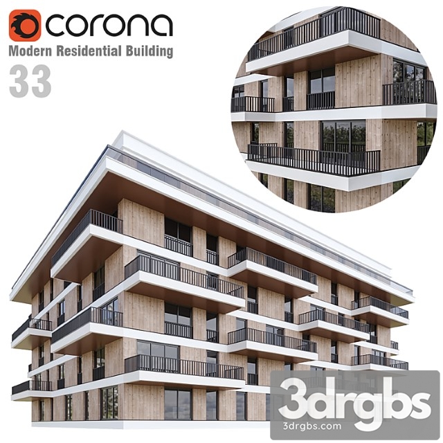 Modern Residential Building 33 3dsmax Download - thumbnail 1