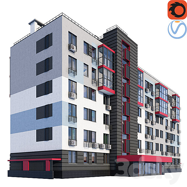 Modern residential building 3DSMax File - thumbnail 1