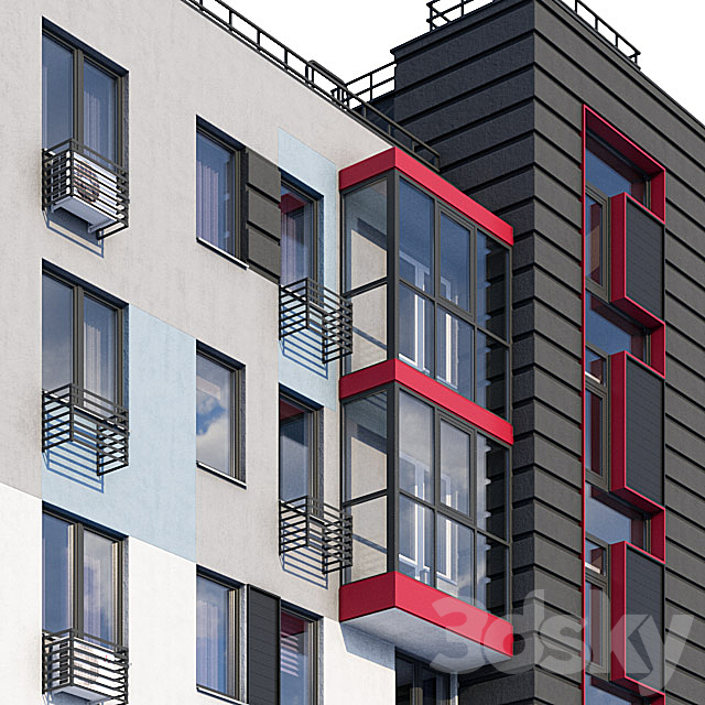 Modern residential building 3DSMax File - thumbnail 3