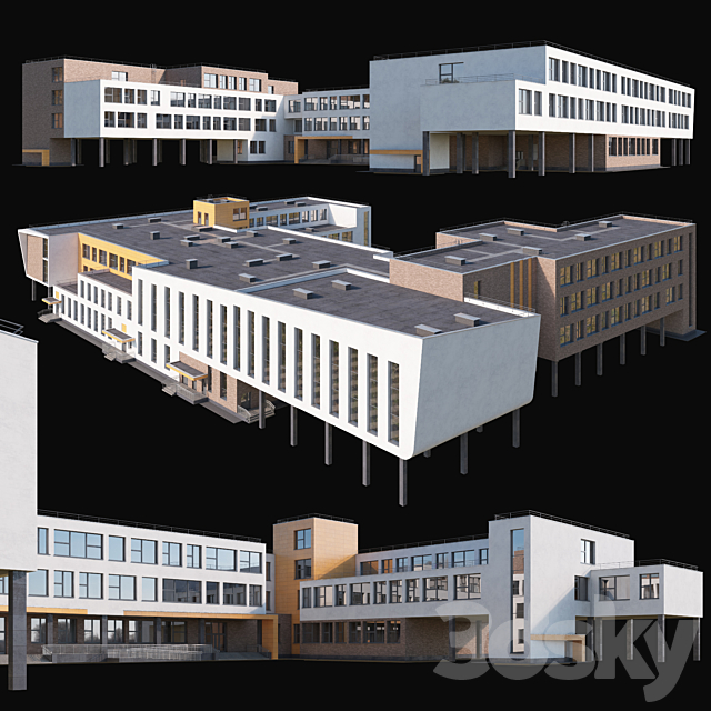 Modern school building 3DSMax File - thumbnail 1