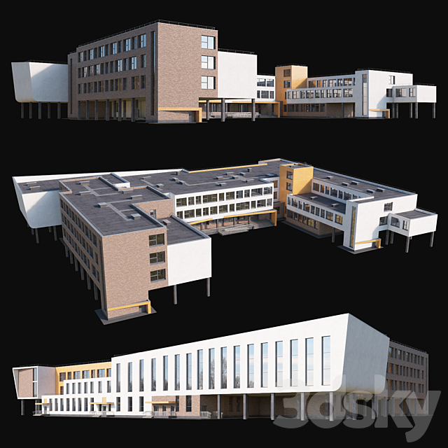 Modern school building 3DSMax File - thumbnail 3