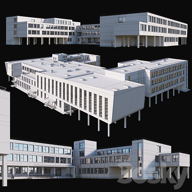 Modern school building 3DSMax File - thumbnail 4