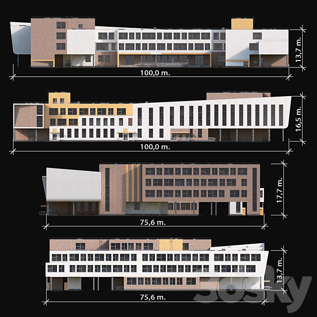 Modern school building 3DSMax File - thumbnail 5