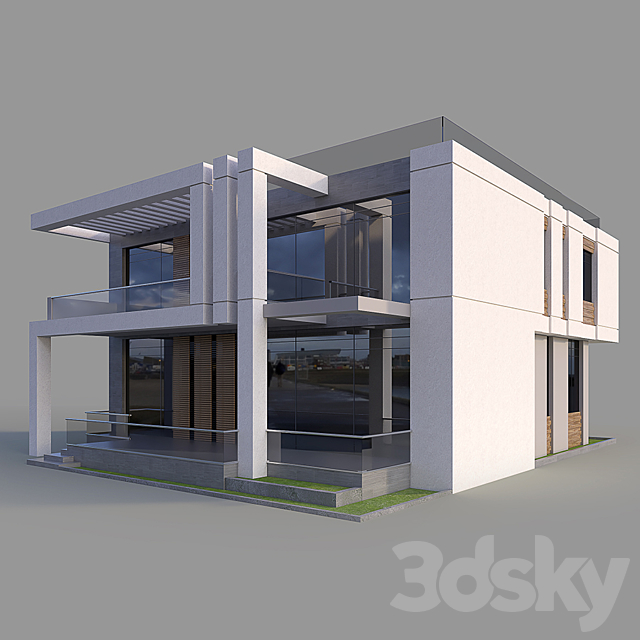 Modern Villa 2 3DS Max Model - thumbnail 2