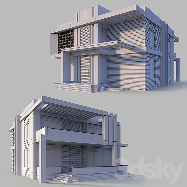 Modern Villa 2 3DS Max Model - thumbnail 3