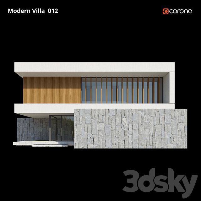 Modern Villa Design 012 G + 2 3DS Max Model - thumbnail 2