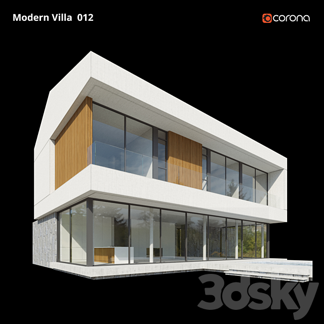 Modern Villa Design 012 G + 2 3DS Max Model - thumbnail 4