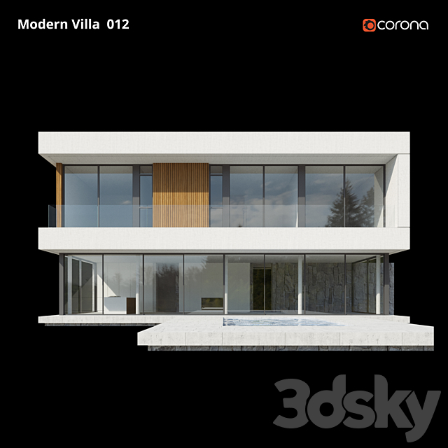 Modern Villa Design 012 G + 2 3DS Max Model - thumbnail 5