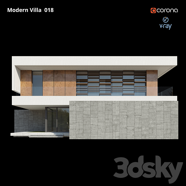 Modern Villa Design 018 3DS Max Model - thumbnail 3