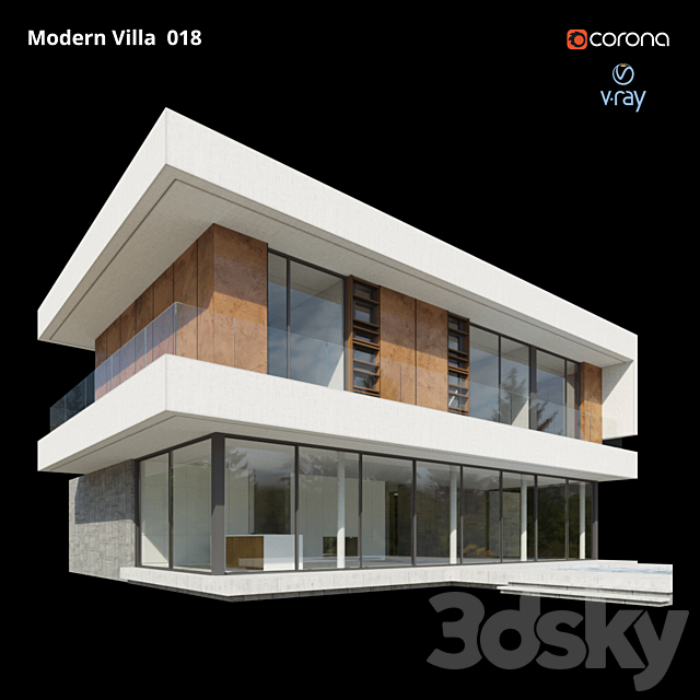 Modern Villa Design 018 3DS Max Model - thumbnail 4