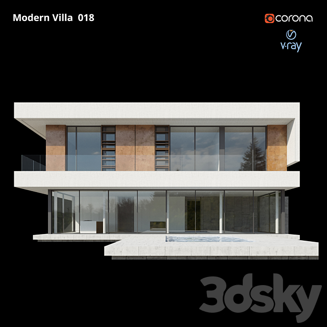 Modern Villa Design 018 3DS Max Model - thumbnail 5