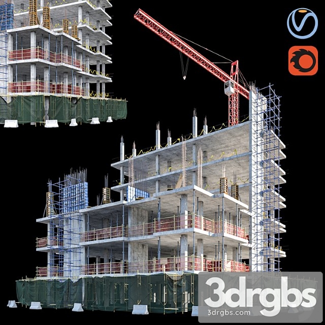 Modular building 10 3dsmax Download - thumbnail 1