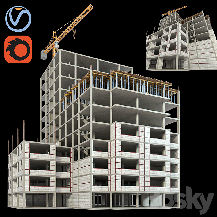 Modular Construction Site 02 3DS Max - thumbnail 1