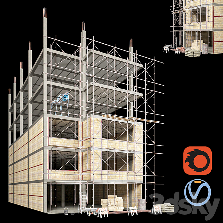 Modular Construction Site 03 3DS Max - thumbnail 1