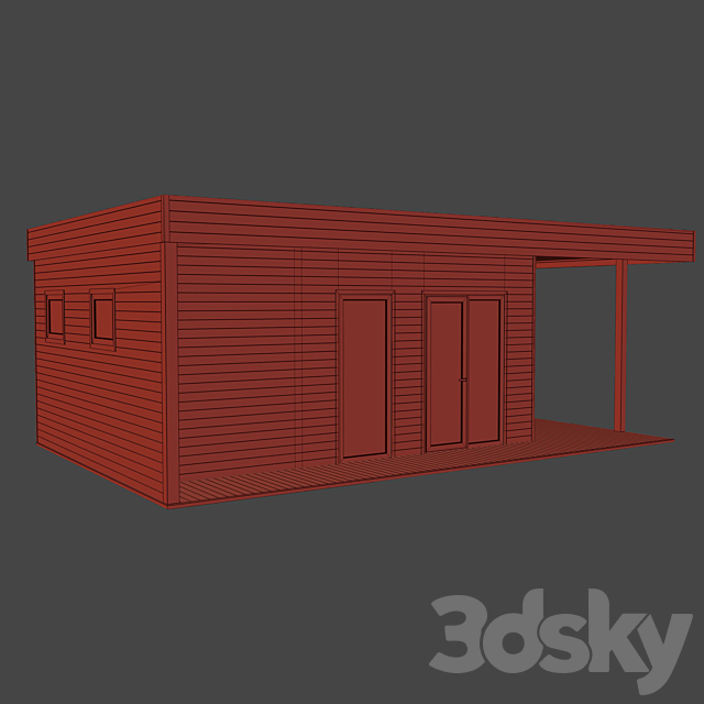 Modular house. bathhouse 3DSMax File - thumbnail 5