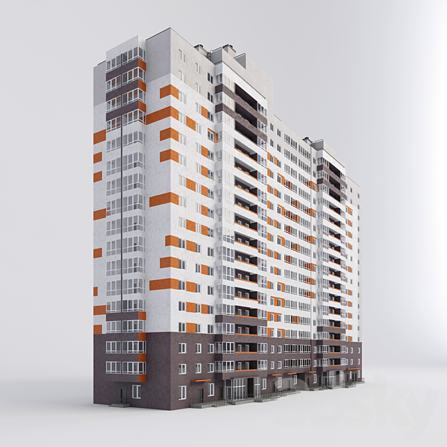 Multi-storey building 3ds Max - thumbnail 1